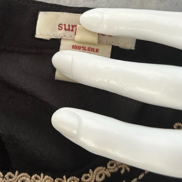 Sundance Mythical Spirit Silk Floral Embroidered Top in Black XS - Picture 9 of 9